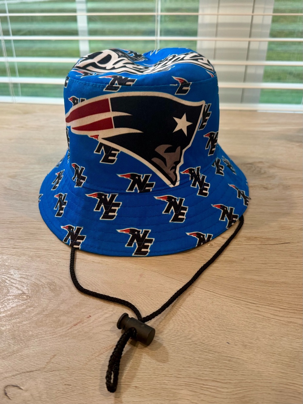 Adult Patriots Team Logo Bucket Hat with Chin Strap